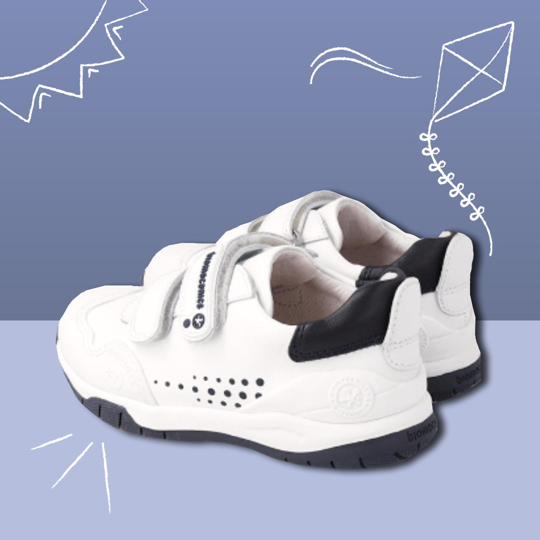 ZAPATILLA BLANCA Y AZUL SUPER SOFT ACTION